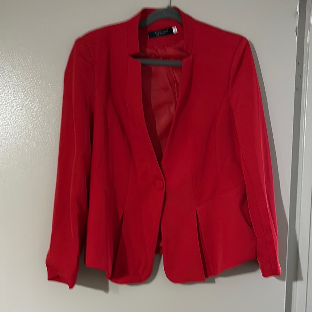 Vibrant Red Tailored Suit Jacket